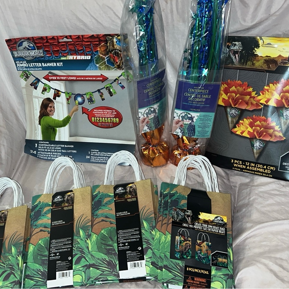 Party Supplies Set with Gold and Blue Accents